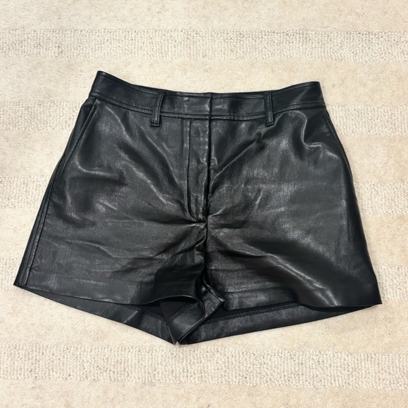 Babaton Aritzia Black Leather Shorts - Picture 1 of 3